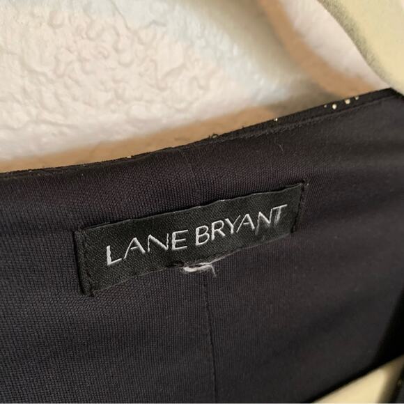 Lane Bryant | metallic print tunic long sleeve elastic waist cross front v neck - Picture 6 of 12